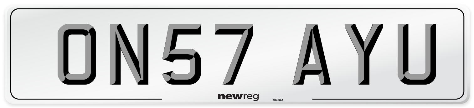 ON57 AYU Number Plate from New Reg